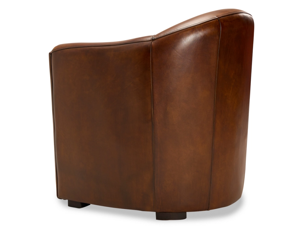 Leather club armchair vintage brown