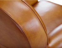 Leather club armchair cognac studded armrests