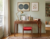 Bureau design en noyer teinte naturelle L100 cm