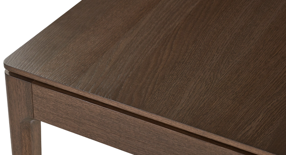 Mesa extensible de roble de 8 a 12 comensales con tablero y extensiones de madera en tono marrón oscuro 160x100 cm