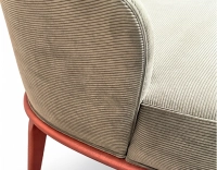 Fauteuil design tissu velours côtelé vert forêt