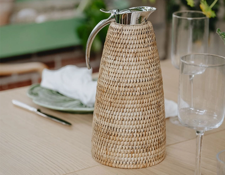 Thermos en rotin naturel 1.3 litre