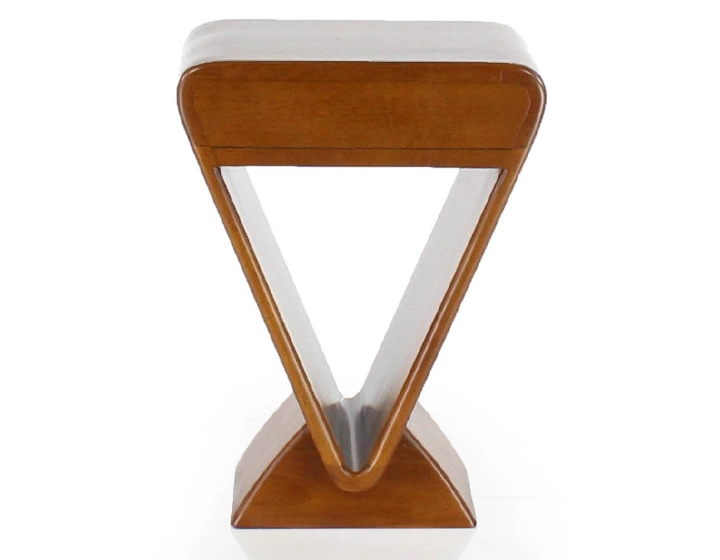 Table de chevet art déco bois teinte merisier
