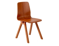 Chaise design en chêne teinte de bois merisier