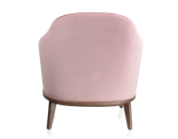 Sillón de diseño tejido burdeos y rosa empolvado
