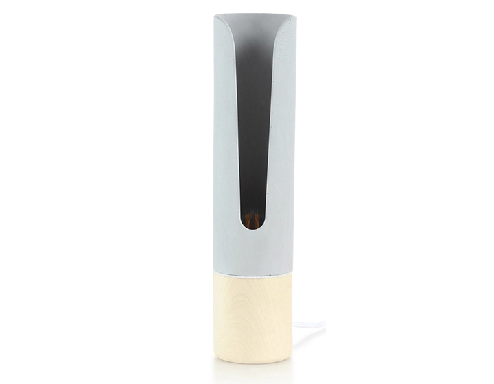 Wooden and concrete table lamp