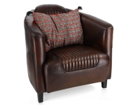 Fauteuil club cuir marron soutenu