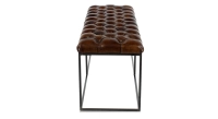 Banco Chesterfield de piel marrón intenso