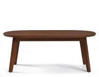 Table basse ovale en chêne teinte marron foncé 100x60 cm