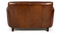 Canapé club cuir 2 places marron vintage