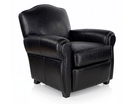 Leather club armchair black