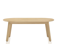 Table basse ovale en chêne teinte naturelle 100x60 cm