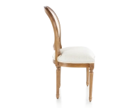 Chaise ancienne style Louis XVI bois teinte ancienne et tissu beige naturel