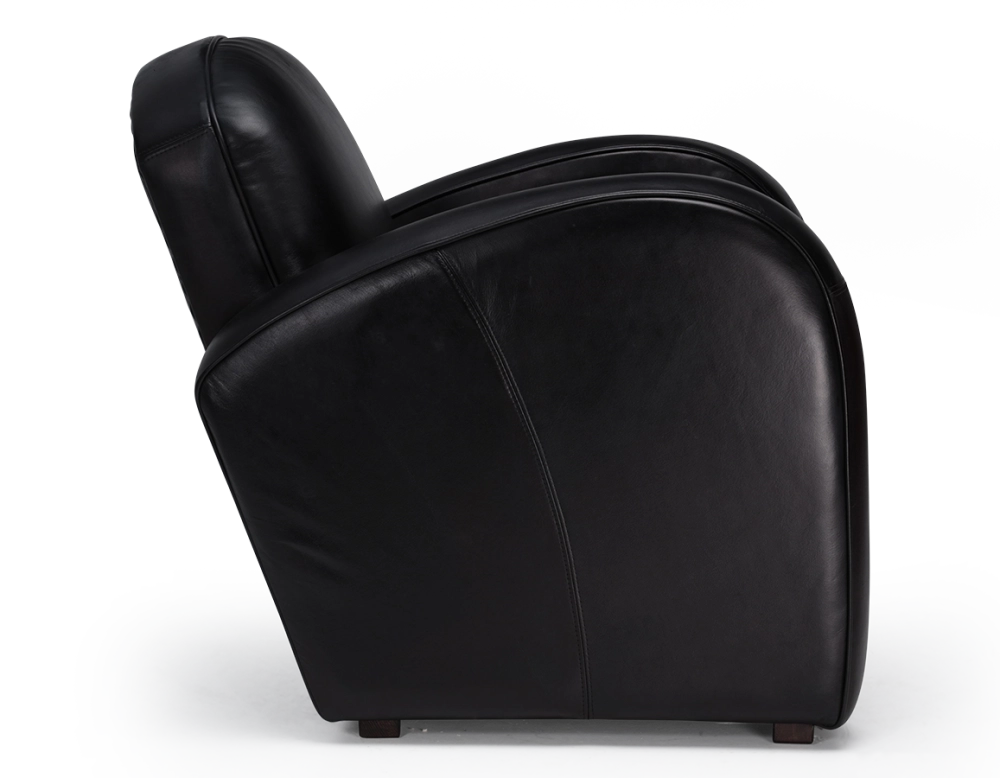 Fauteuil club cuir noir
