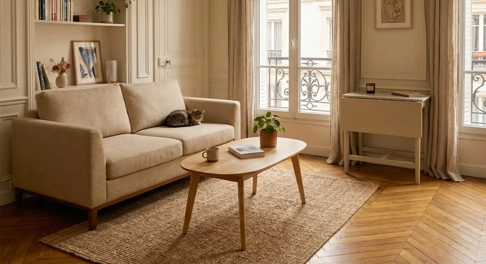 SOFÁ tissu chiné beige
