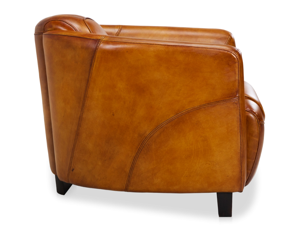 Fauteuil club cuir cognac