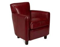 Fauteuil club cuir rouge carmin