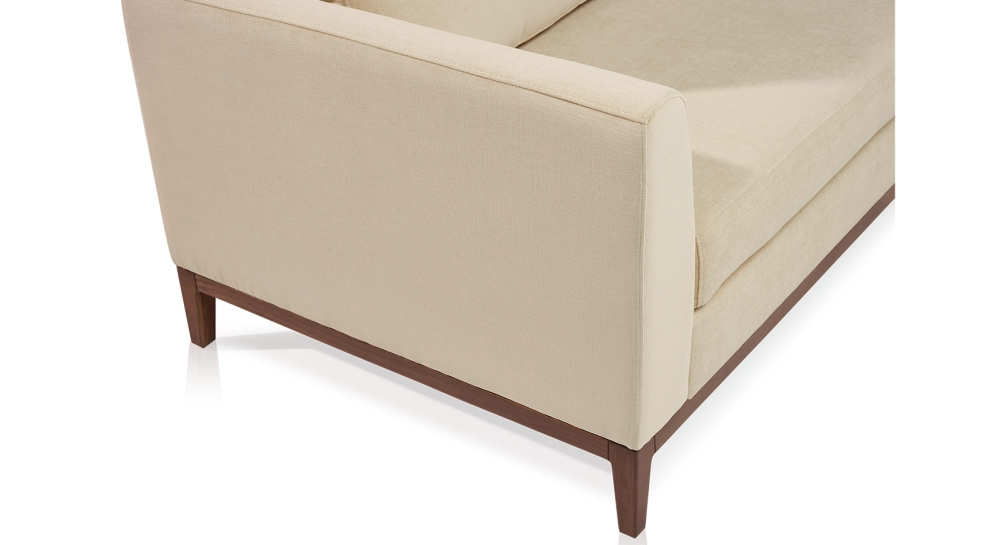 Sofá esquinero con chaise longue derecha de 4/5 plazas tejido crema (2,5G - MD)