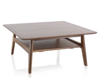 Mesa de centro cuadrada de nogal teinte naturelle 100x100 cm 100x100 cm