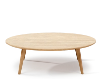 Table basse ronde F1 en chêne et céramique bois teinte naturelle plateau céramique effet pierre travertin 100x100x40 cm