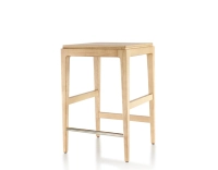 Tabouret de bar design H60 cm bois teinte naturelle assise bois