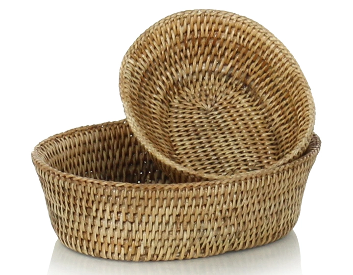 Corbeille a pain ovale en rotin naturel grand modèle