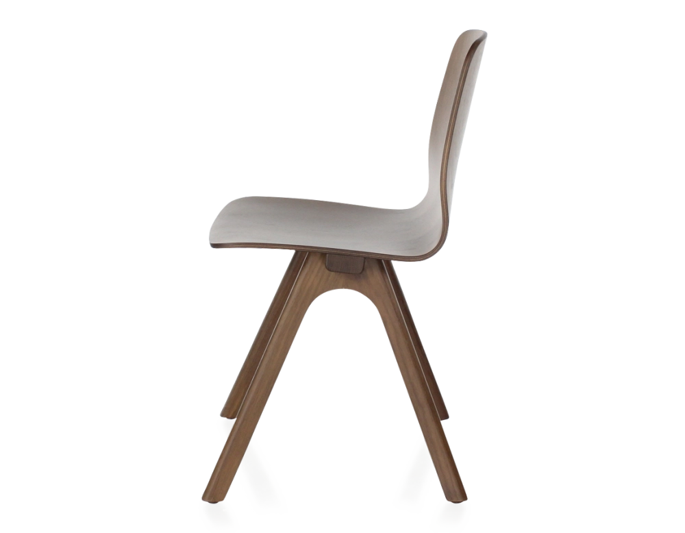 Oak designer chair dark brown wood stain