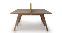 Bureau bench 4 postes chêne teinte naturelle plateau bois 280x160