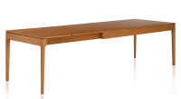 Table extensible en chêne 8 à 12 personnes avec plateau et allonges bois teinte merisier 180x100 cm