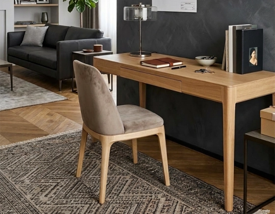 Bureau design en chêne teinte naturelle L150 cm