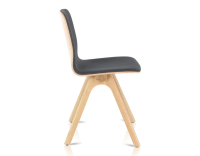 Chaise design en chêne tapissé bois teinte naturelle assise tissu gris anthracite