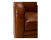 Leather club armchair light brown