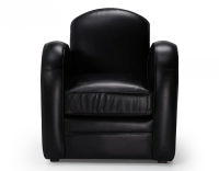 Fauteuil club cuir noir