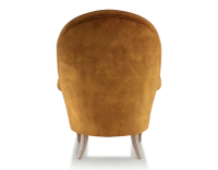 Toad armchair with armrests walnut-stained wooden legs and high-backed bronze velvet fabric
