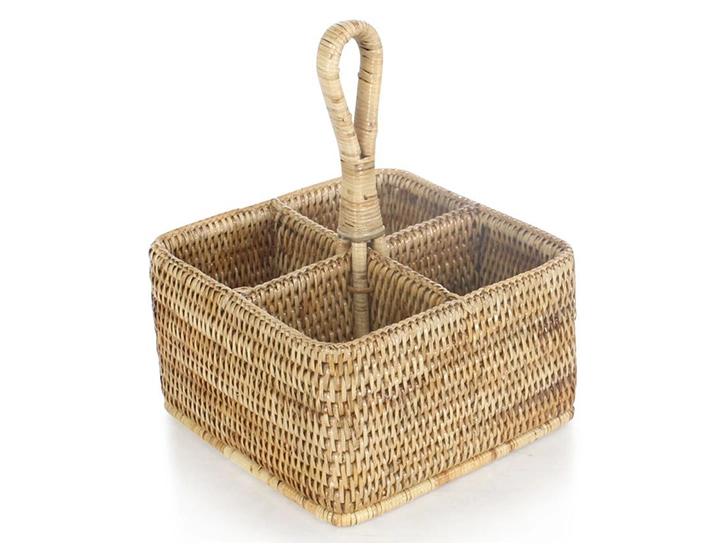 Range couverts en rotin naturel