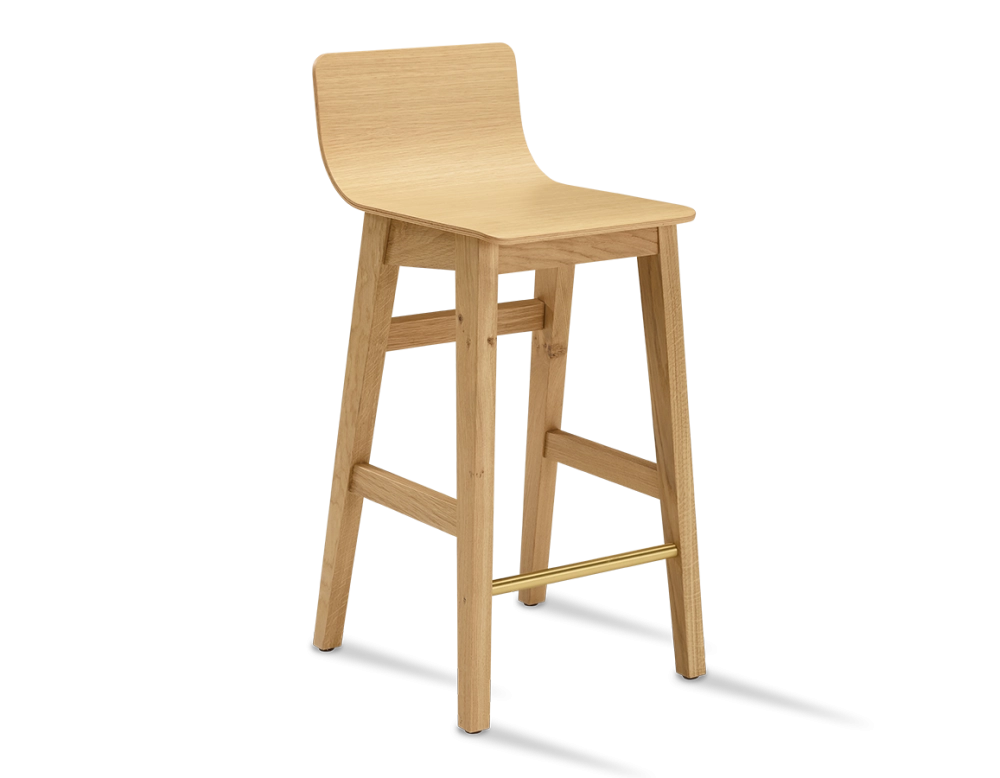 Tabouret de bar en chêne H60 cm bois teinte naturelle