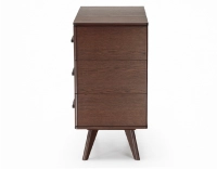 Commode 3 tiroirs en chêne bois teinte marron foncé