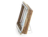 Plat pyrex rectangulaire avec support en fleur de rotin