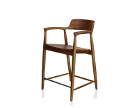 Tabouret de bar H60 cm bois teinte merisier