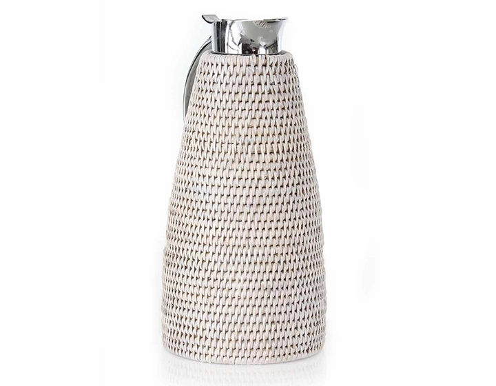Thermos en rotin blanc 1 litre