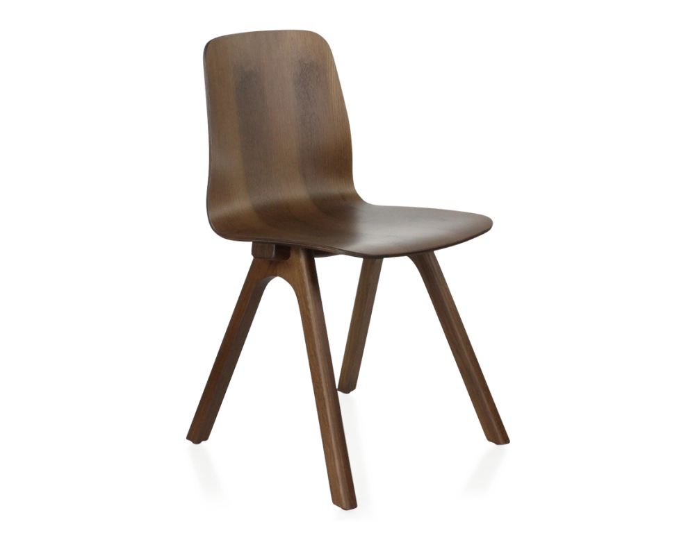 Oak designer chair dark brown wood stain