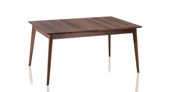 Table salle à manger 8 personnes en noyer teinte naturelle plateau bois 180x100 cm