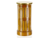 Table d'appoint somno bois teinte merisier et plateau laiton