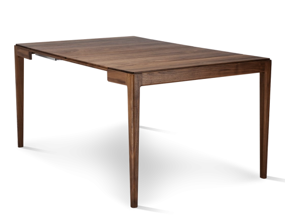 Console extensible en noyer avec 2 allonges teinte naturelle 100x50 cm