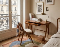 Bureau scandinave petit modèle bois teinte merisier L80 cm