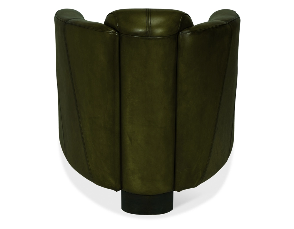 Fauteuil club cuir vert olive