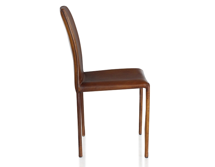 Chaise vintage cuir marron vintage