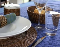 Dessous d'assiette en fleur de rotin