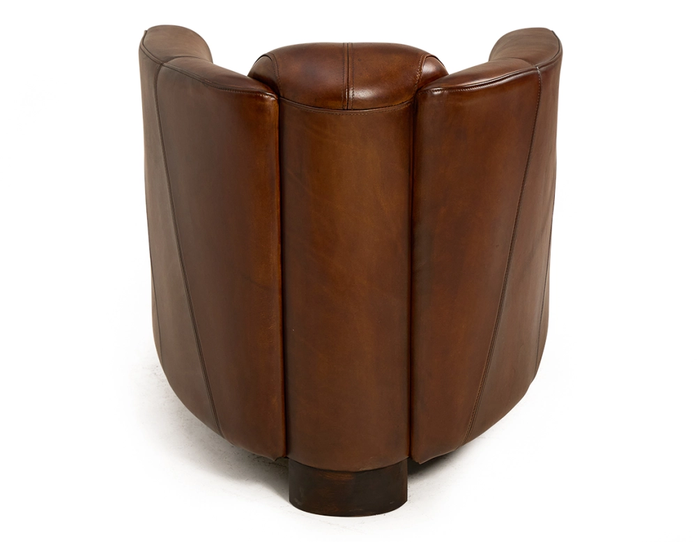 Fauteuil club cuir marron vintage