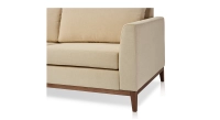 Canapé d'angle méridienne droite 4 places tissu crème (2G - MD)